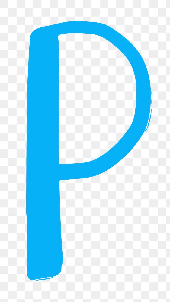 Letter P doodle png typography