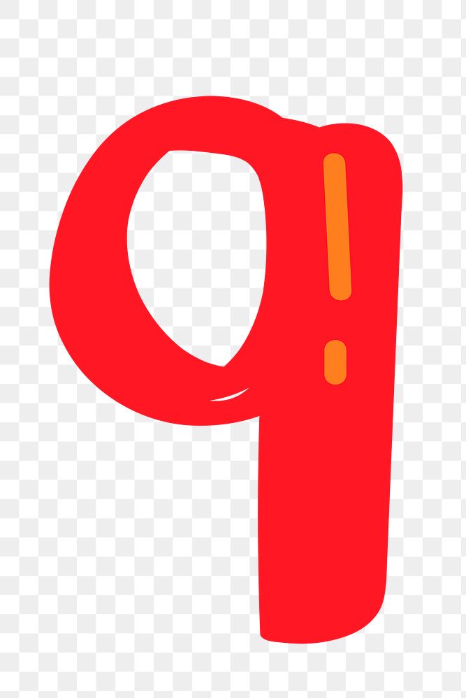 Doodle letter Q png typography