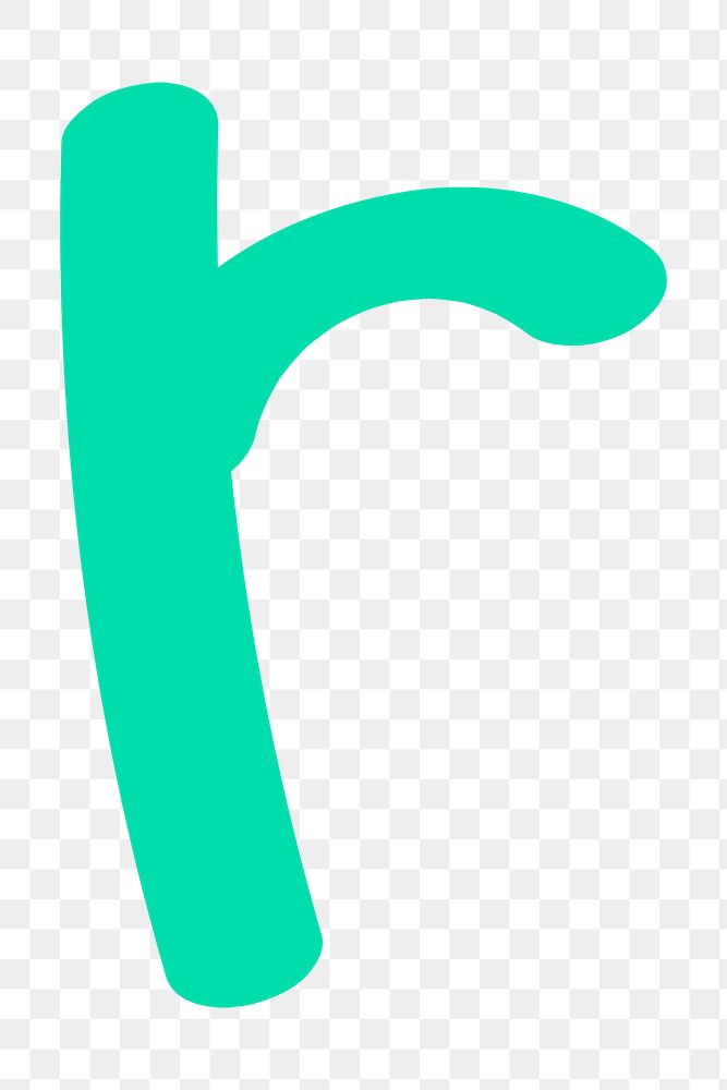 Letter R png hand drawn typography
