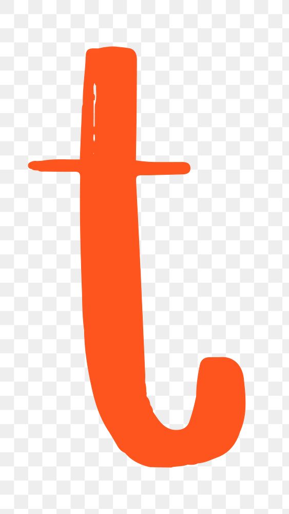 Doodle letter T png typography
