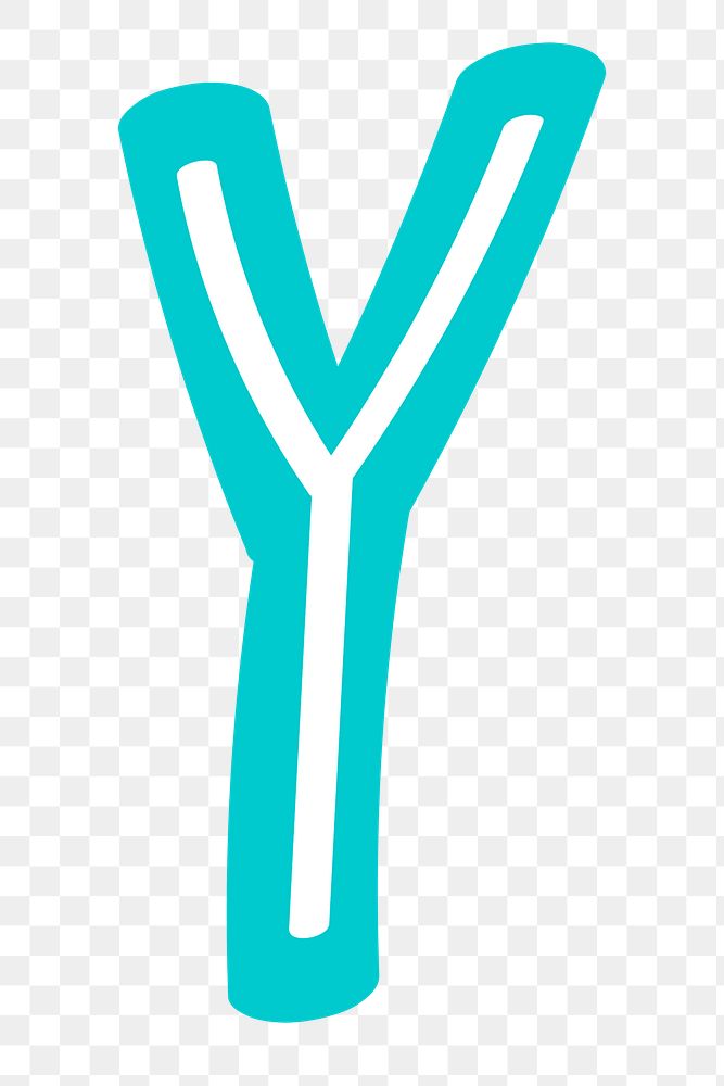 Letter Y doodle png typography