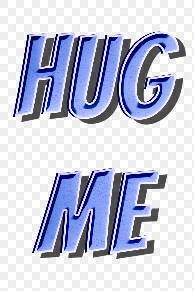 Hug me retro style shadow typography