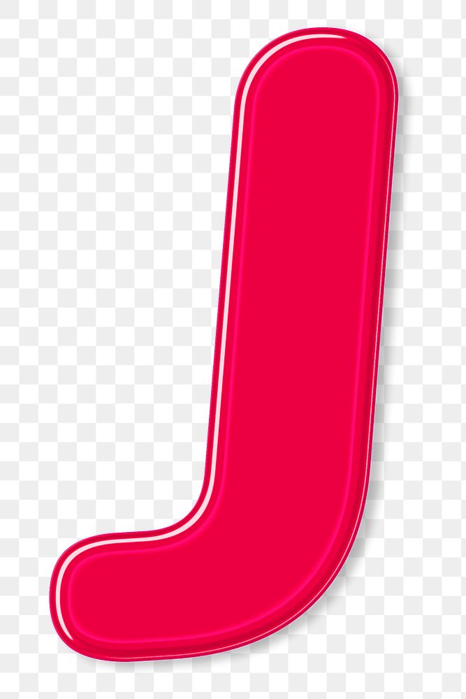 Png jelly glossy bold letter J sticker