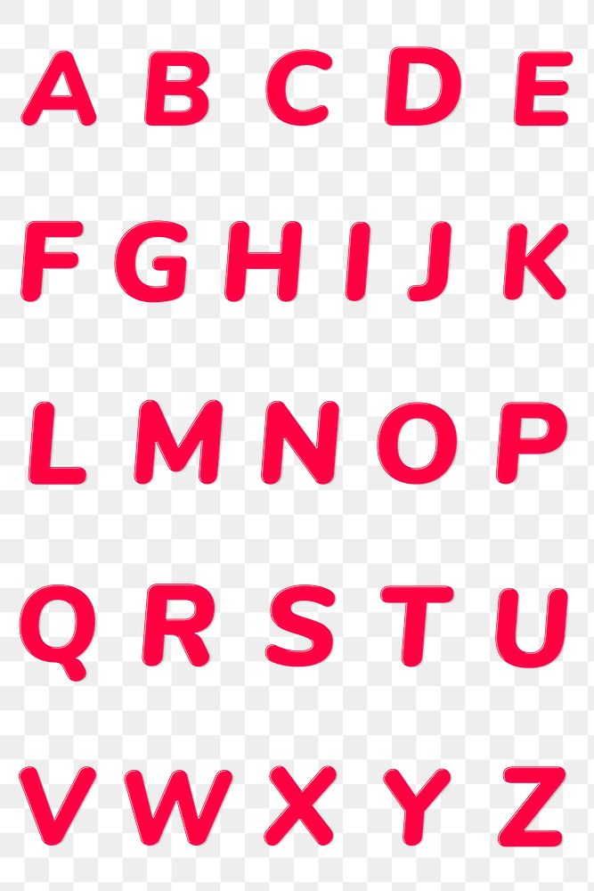 Png jelly bold glossy alphabet typography set