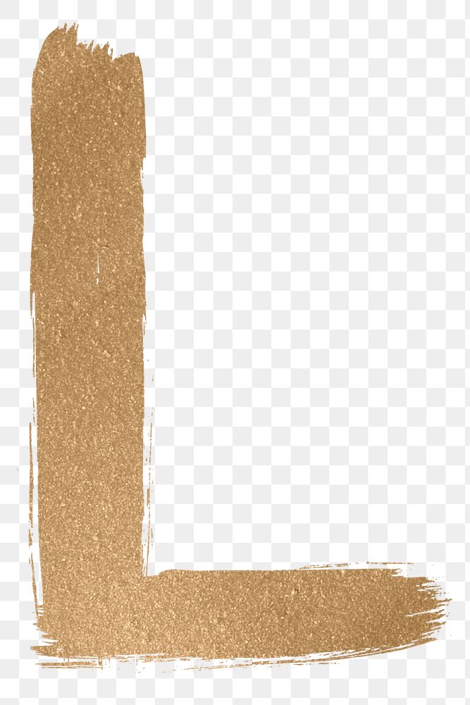 Painted gold letter l png