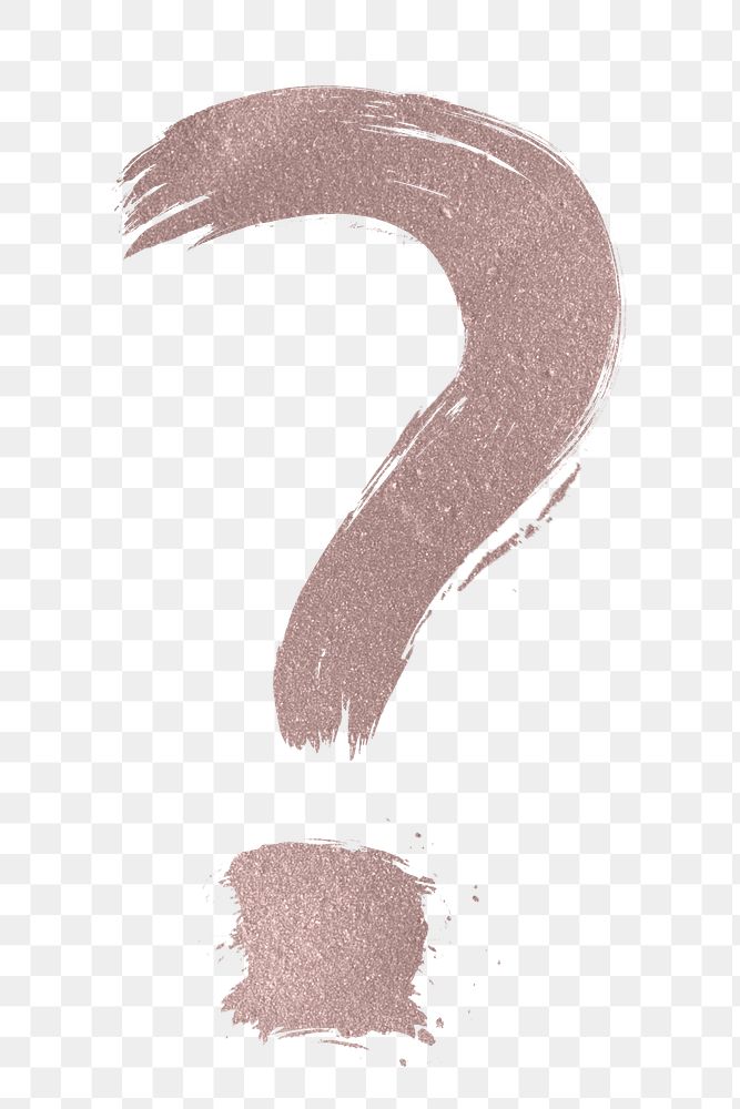 Painted question mark png rose gold font