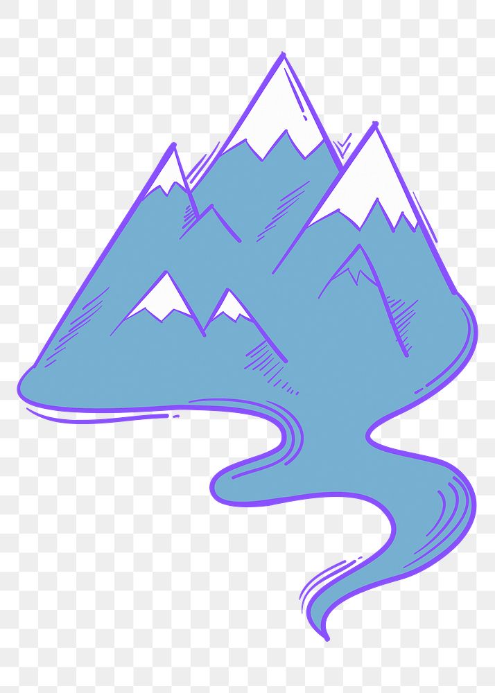 Png mountains doodle cartoon teen sticker