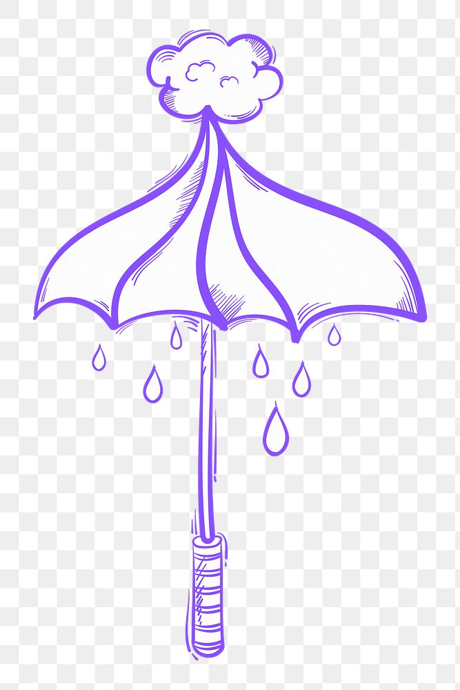 Png pastel umbrella doodle sticker icon clipart
