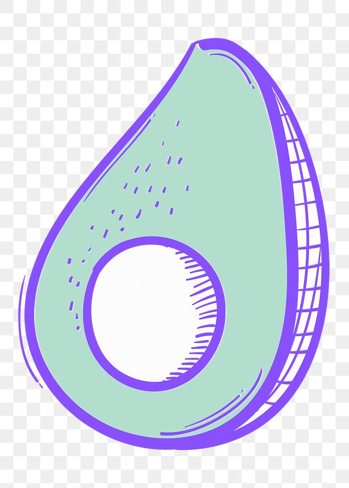 Png pastel avocado doodle social media story sticker