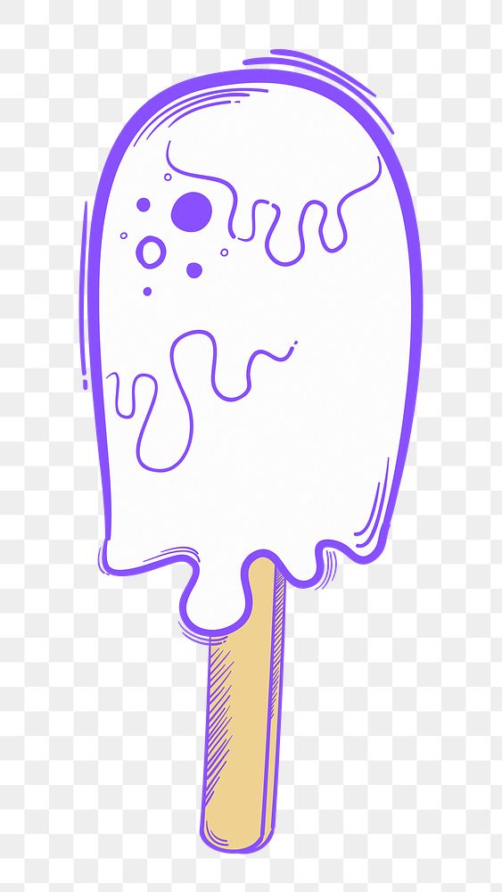 Png ice cream funky hand drawn doodle cartoon sticker