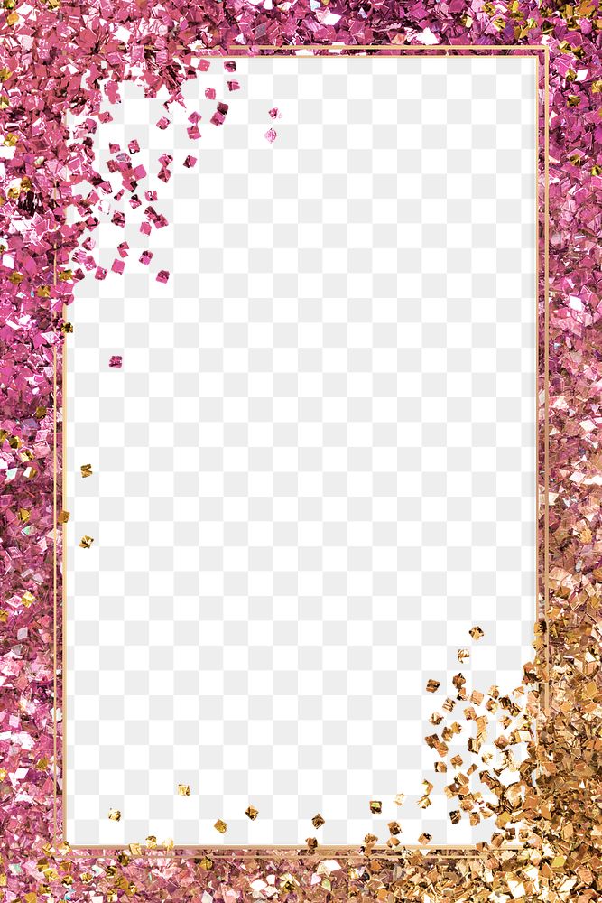 Shiny glitter frame png gradient background
