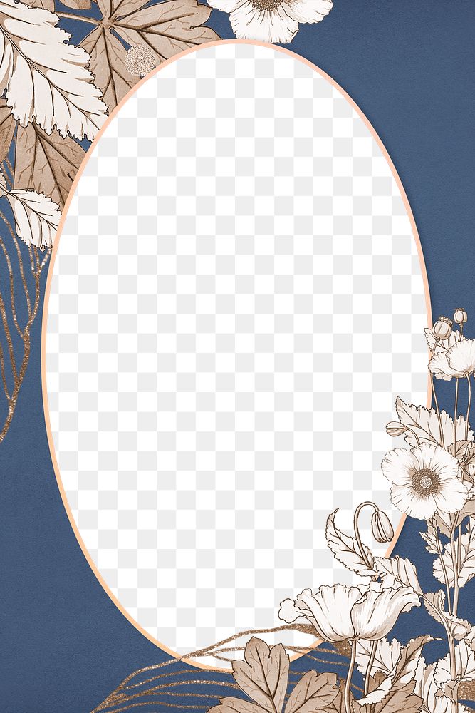Flower illustration decorated frame gold accent
