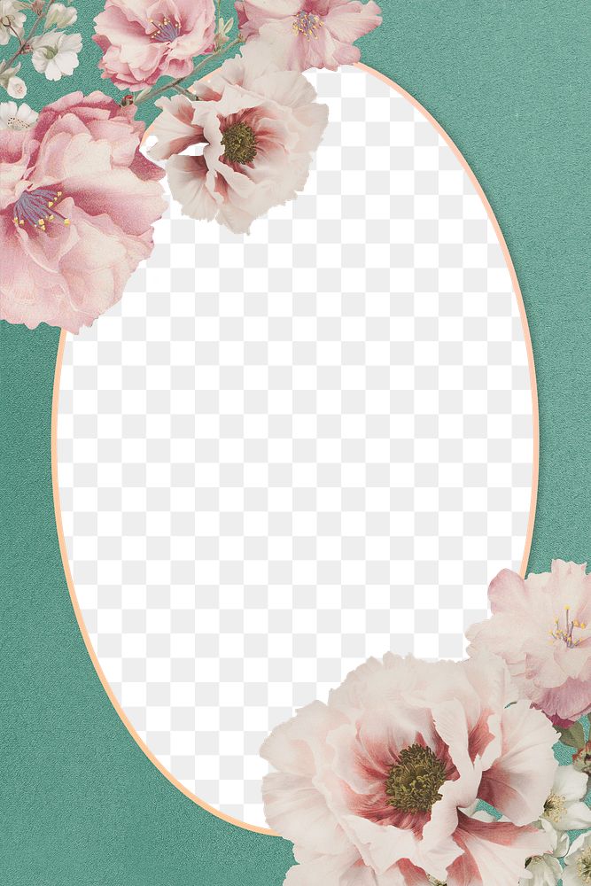 Transparent cherry blossom decorated frame