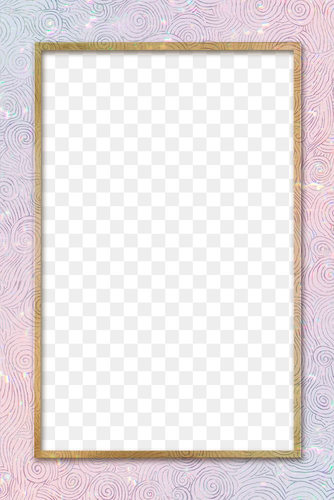 Nature holographic png frame pattern remix from artwork by William Morris