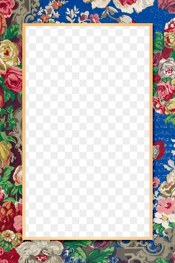 Decorative floral patterned frame png ornamental illustration