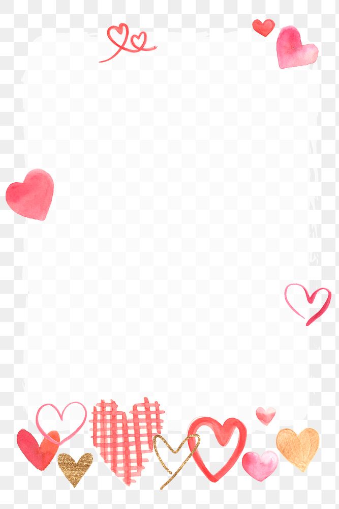Heart patterned frame png Valentine's Day design