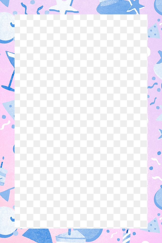 Png party pattern frame in purple
