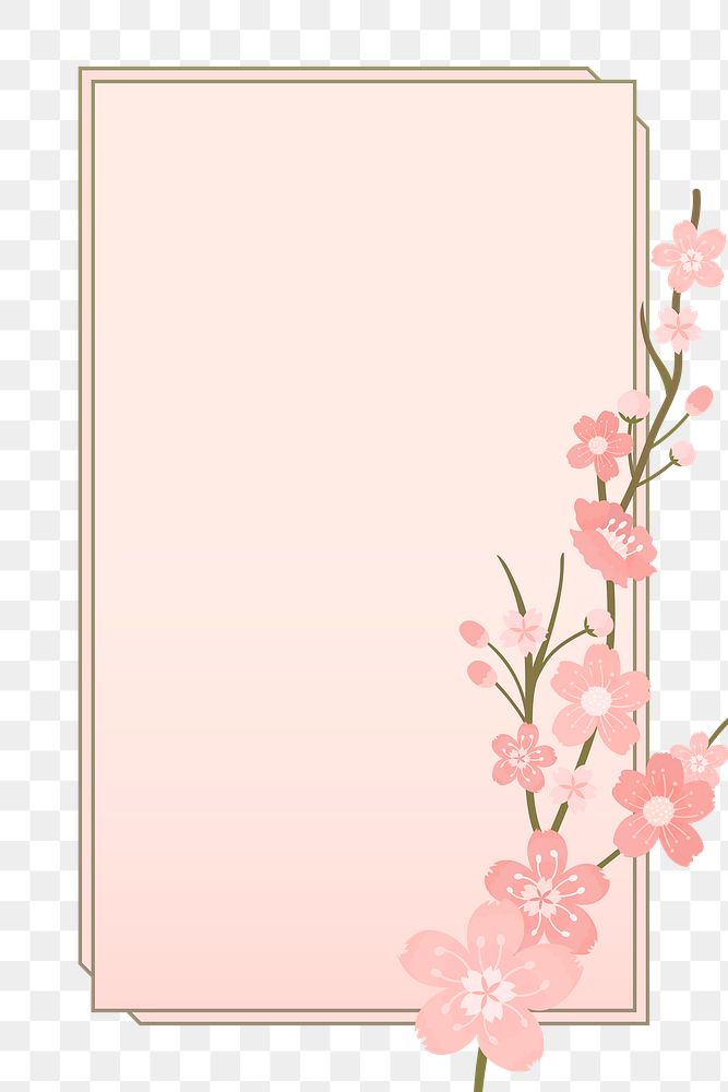 Png pink floral border Japanese cherry blossom
