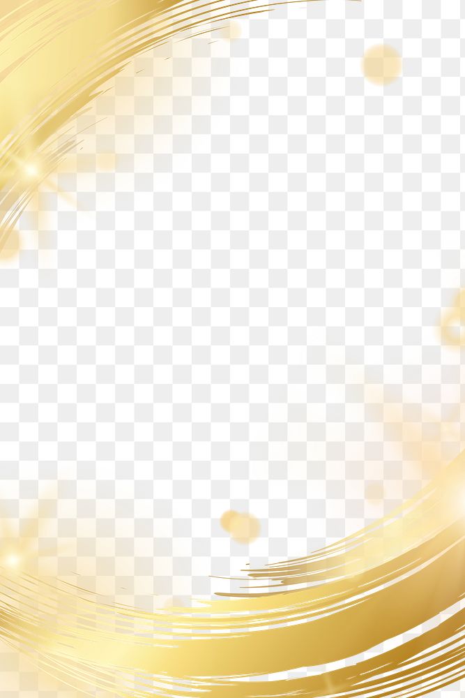 Frame png with luxury gold brush stroke effect