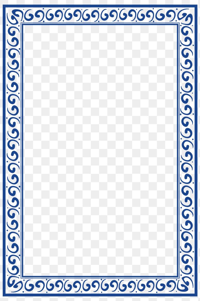 Frame Png Oriental Pattern Blue 