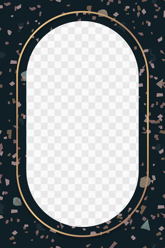 Terrazzo png gold frame with blank space