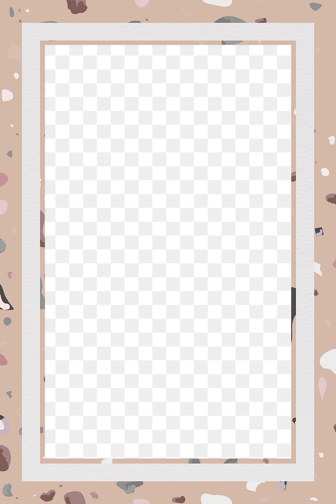 Png brown terrazzo frame transparent background