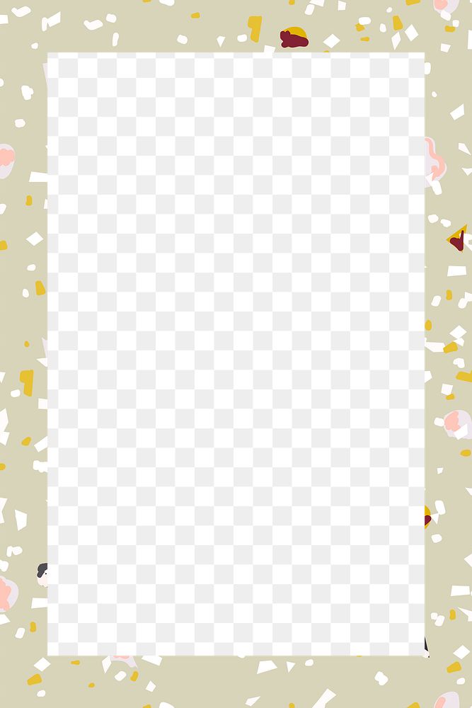Png green terrazzo frame transparent background