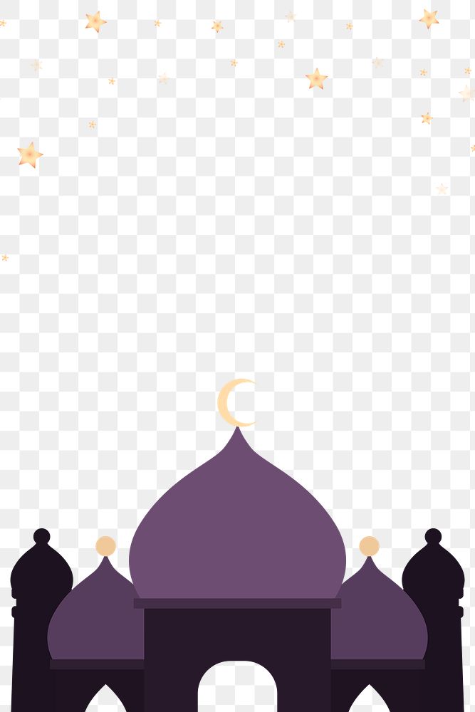 Png mosque silhouette background purple Ramadan and Eid Mubarak illustration