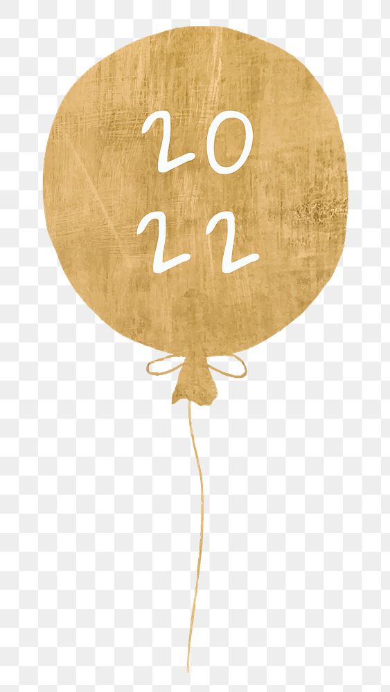 Gold balloon png new year 2022
