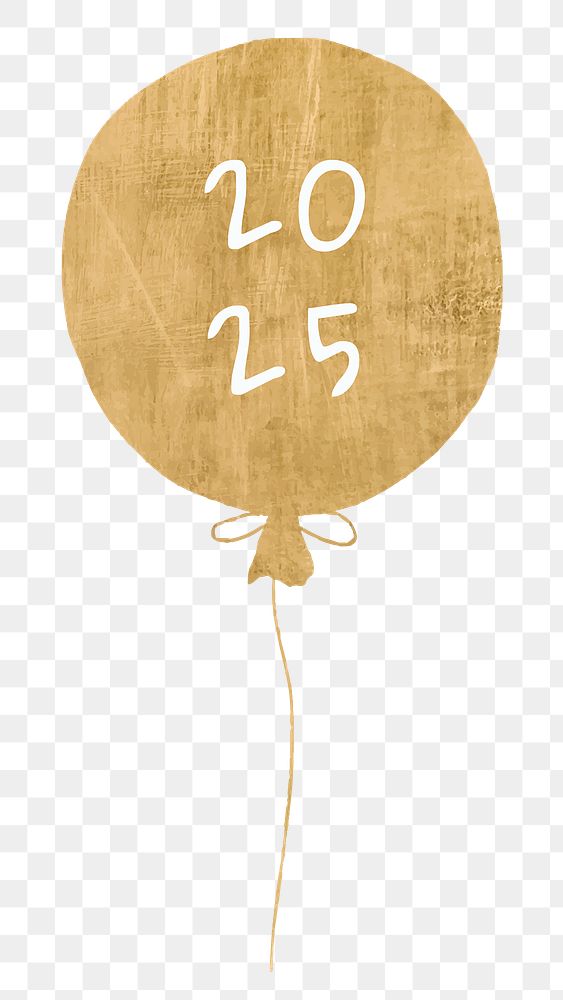 Gold balloon png new year 2025