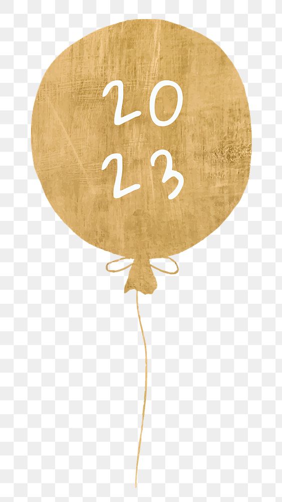 Gold balloon png new year 2023