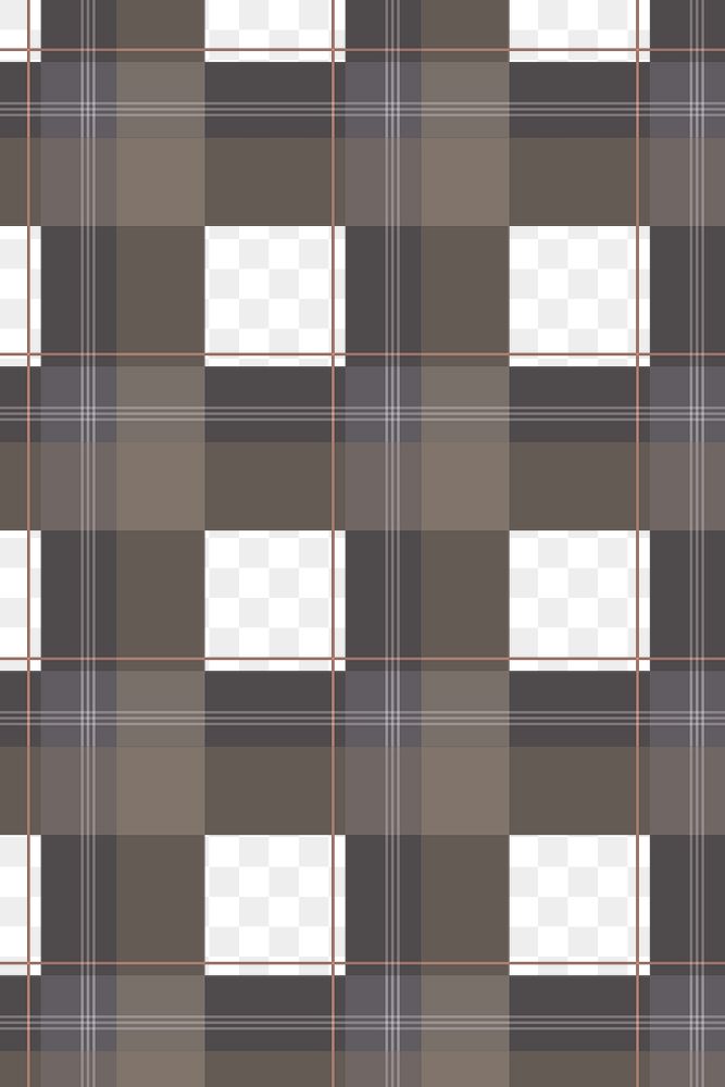 Brown seamless png background, tartan plaid pattern, traditional transparent design