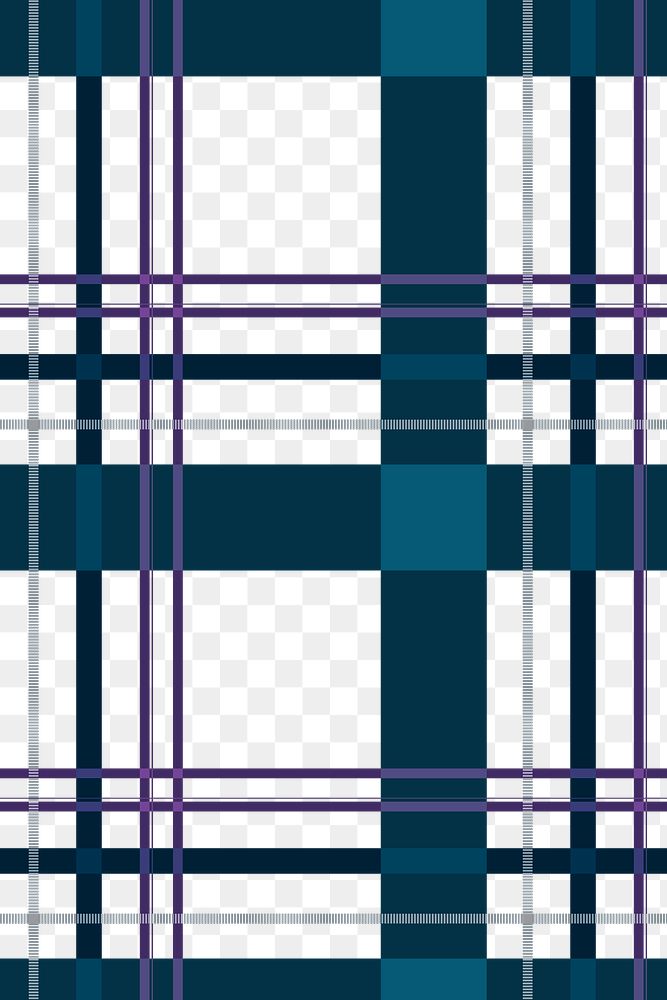 Seamless checkered png background transparent, blue tartan, traditional Scottish design