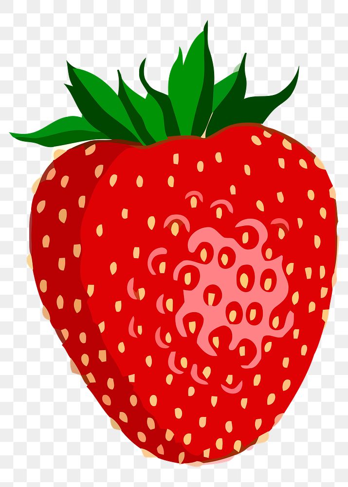 Strawberry png sticker, fruit illustration, transparent background. Free public domain CC0 image.