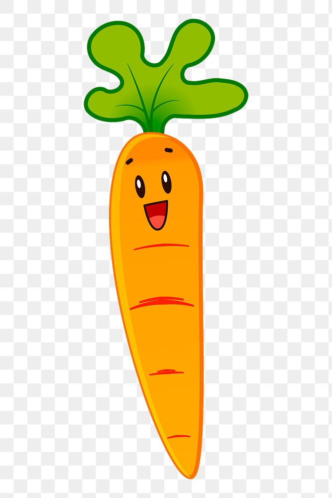 Cartoon carrot png sticker, vegetable illustration, transparent background. Free public domain CC0 image.