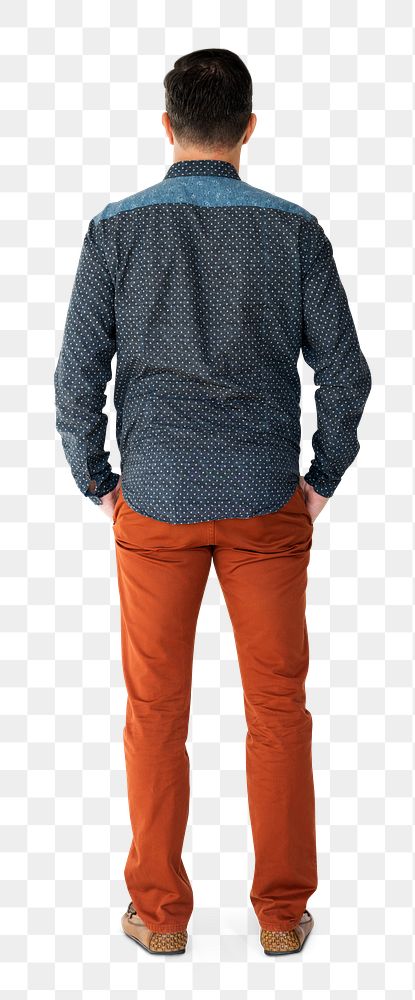 Man with a rear view transparent png