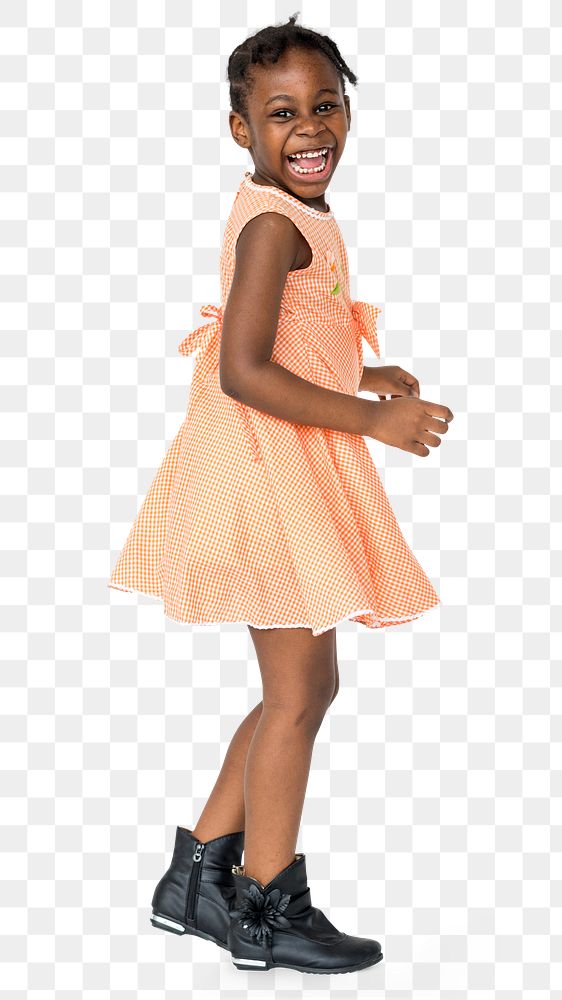 Happy little black girl transparent png