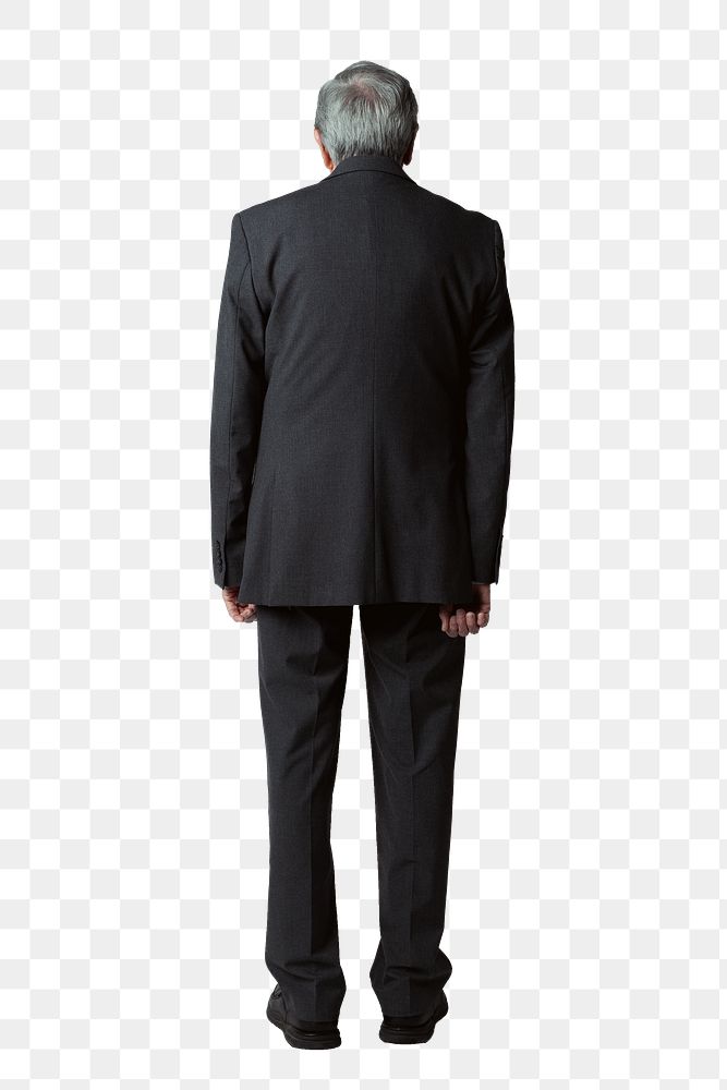 Rear view of a senior businessman in a suit mockup