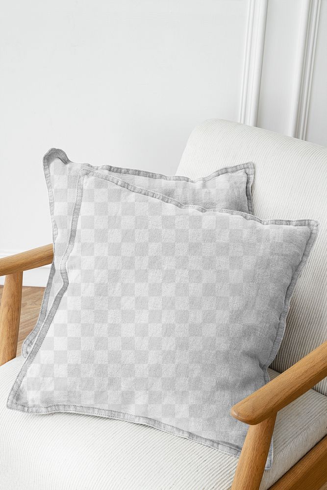 Cushion cover mockup png with Scandinavian design