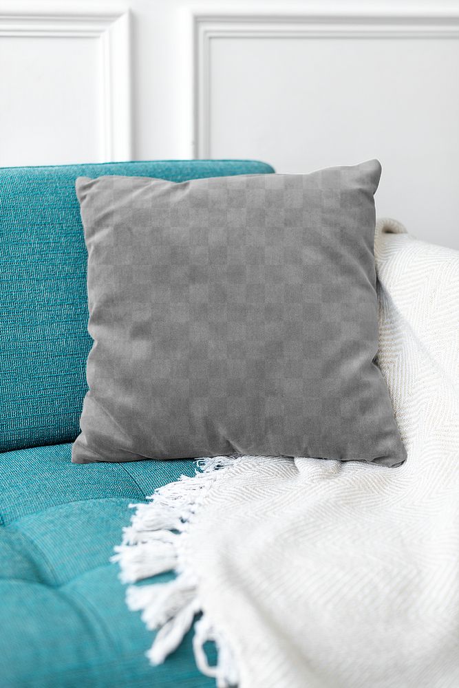 Velvet cushion pillow png mockup living concept