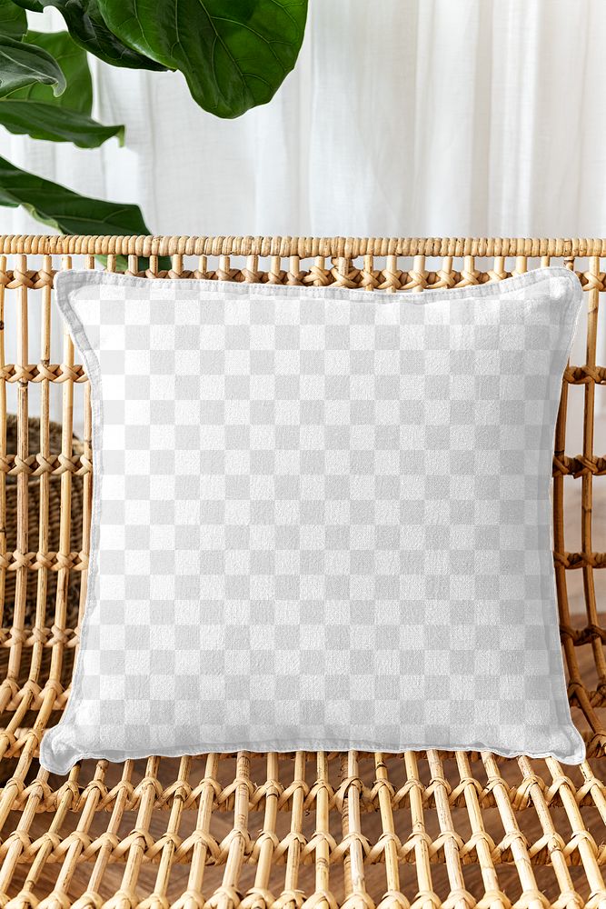 Pillow cushion cover mockup png transparent interior design