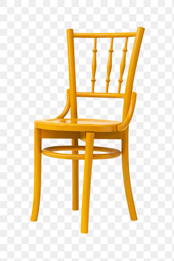 Yellow vintage chair png mockup