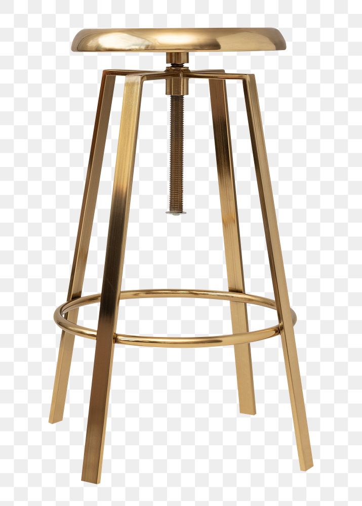 Brass bar stool png mockup modern furniture design