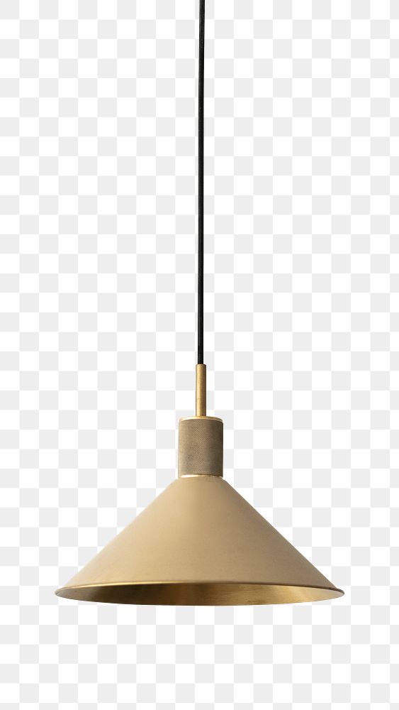 Brass pendant lamp png mockup light fixture