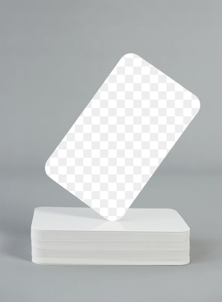 White name cards mockup transparent png