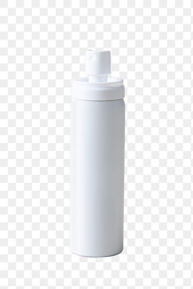 White spray bottle mockup transparent png