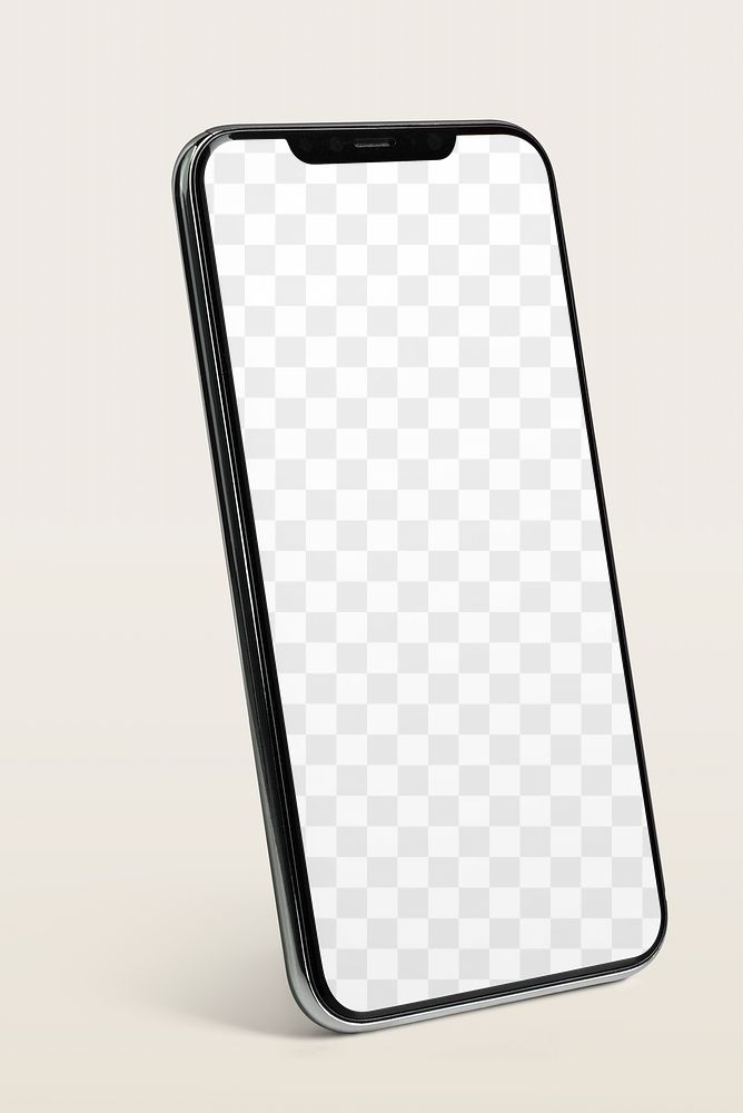 Black smartphone screen mockup background 