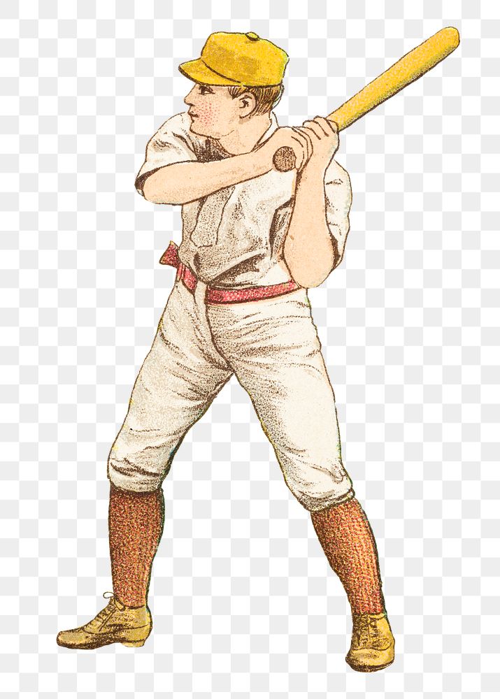 Hand drawn baseball player design element