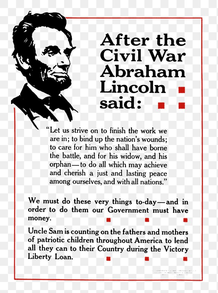 Abraham Lincoln's speech poster design element