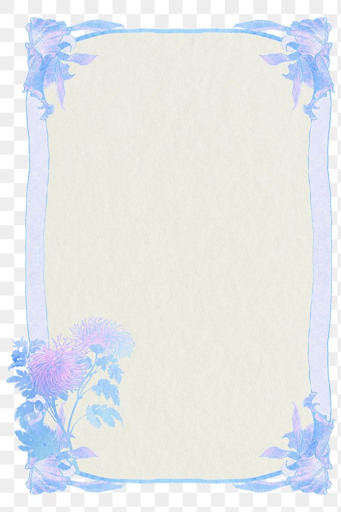 Pastel frame with blooming chrysanthemum design element